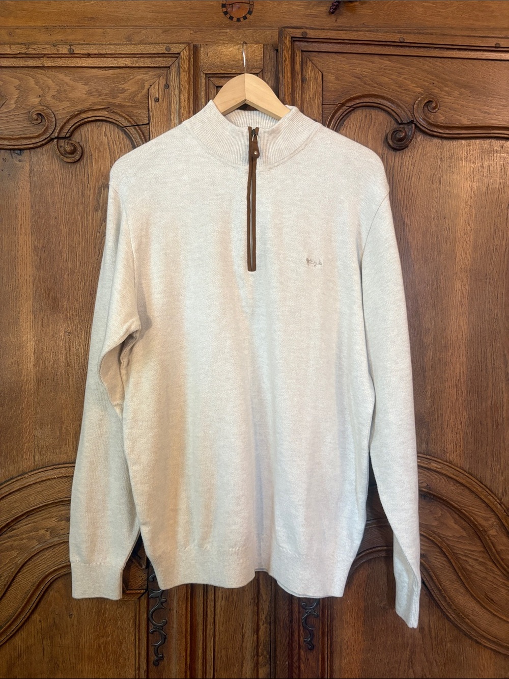 COASTAL COTTON CLOTHING QUARTER ZIP LONG SLEEVE SWEATER